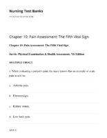 Chapter 10 Pain Assessment The Fifth Vital Sign Nursing Test Banks