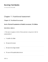 Chapter 11 Nutritional Assessment Nursing Test Banks