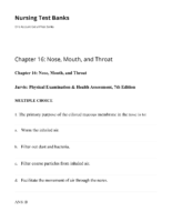 Chapter 16 Nose, Mouth, And Throat Nursing Test Banks