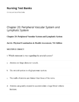 Chapter 20 Peripheral Vascular System And Lymphatic System Nursing Test Banks