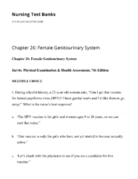 Chapter 26 Female Genitourinary System Nursing Test Banks