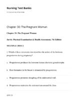 Chapter 30 The Pregnant Woman Nursing Test Banks
