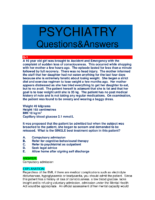 Psychıatry Questions&Answers