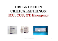 Drugs used in ICU, CCU, OT