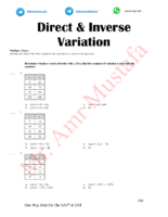Est Prep Direct & Inverse Variation Probabilities & Statistics