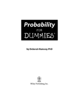Probability For Dummies By Deborah J. Rumsey