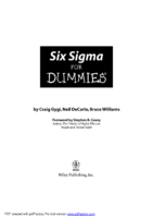 Six Sigma For Dummies By Craig Gygi, Neil Decarlo, Bruce Williams, Stephen R. Covey