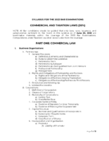 Syllabus – Commercial and Taxation Law