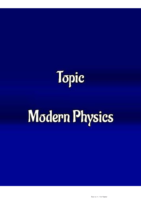 15.Modern Physics Extensive Notes