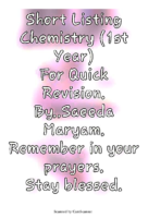 Chemistry short listing 1St Year For Final Revision