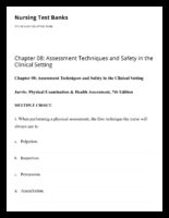 Chapter 08 Assessment Techniques And Safety İn The Clinical Setting Nursing Test Banks