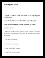 Chapter 13 Head, Face, And Neck, Including Regional Lymphatics Nursing Test Banks