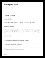Chapter 14 Eyes Nursing Test Banks