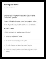 Chapter 20 Peripheral Vascular System And Lymphatic System Nursing Test Banks