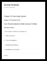 Chapter 23 Neurologic System Nursing Test Banks