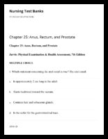 Chapter 25 Anus, Rectum, And Prostate Nursing Test Banks