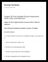 Chapter 28 The Complete Physical Assessment Infant, Child, And Adolescent Nursing Test Banks