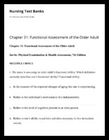 Chapter 31 Functional Assessment Of The Older Adult Nursing Test Banks